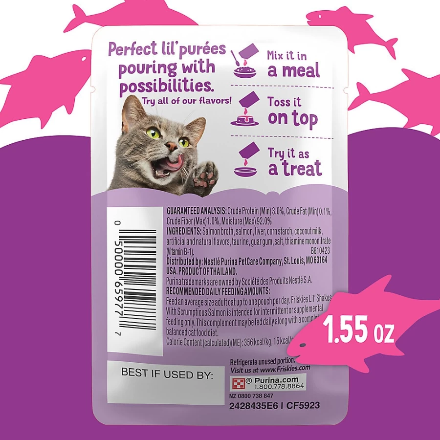 PetSmart Purina Friskies Lil' Shakes Salmon Cat Treats for All Life Stages