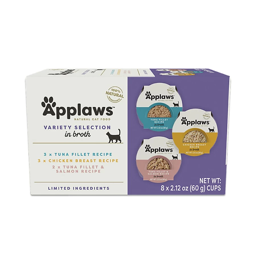 PetSmart Applaws Natural Wet Cat Food in Broth - Limited Ingredient Variety Pack, 8 Cups