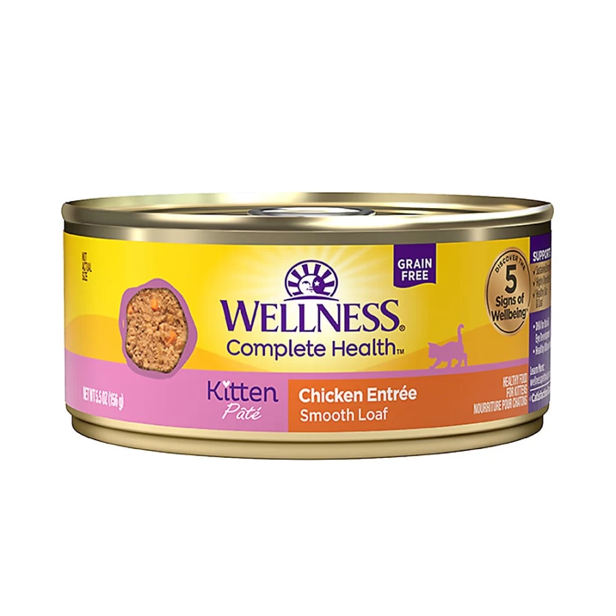 PetSmart Wellness Complete Health Grain-Free Kitten Wet Food Pate, Natural Recipe, 5.5 oz Can