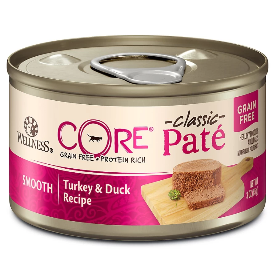 PetSmart Wellness Core Natural Grain-Free Classic Pate Wet Cat Food, 3 oz Cans, High Protein Recipe for Adult Cats