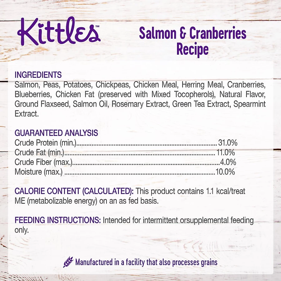 PetSmart Grain-Free Salmon Wellness Kittles Natural Cat Treats for Healthy Pets
