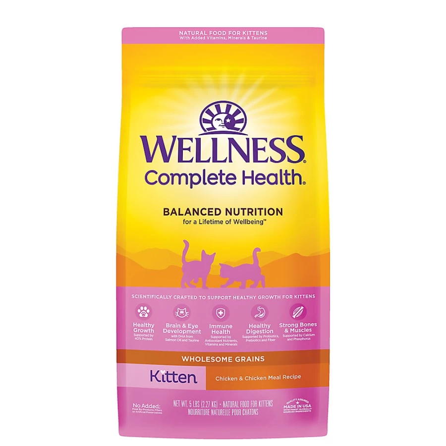 PetSmart Wellness Complete Health Natural Kitten Dry Cat Food with Chicken & Grain for Optimal Growth