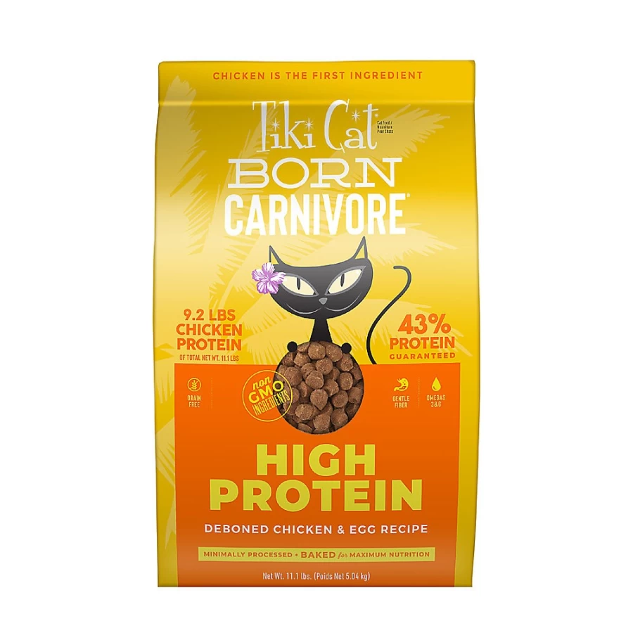 PetSmart Tiki Cat Born Carnivore Grain-Free Cat & Kitten Food - High-Protein Chicken & Egg Recipe, Non-GMO