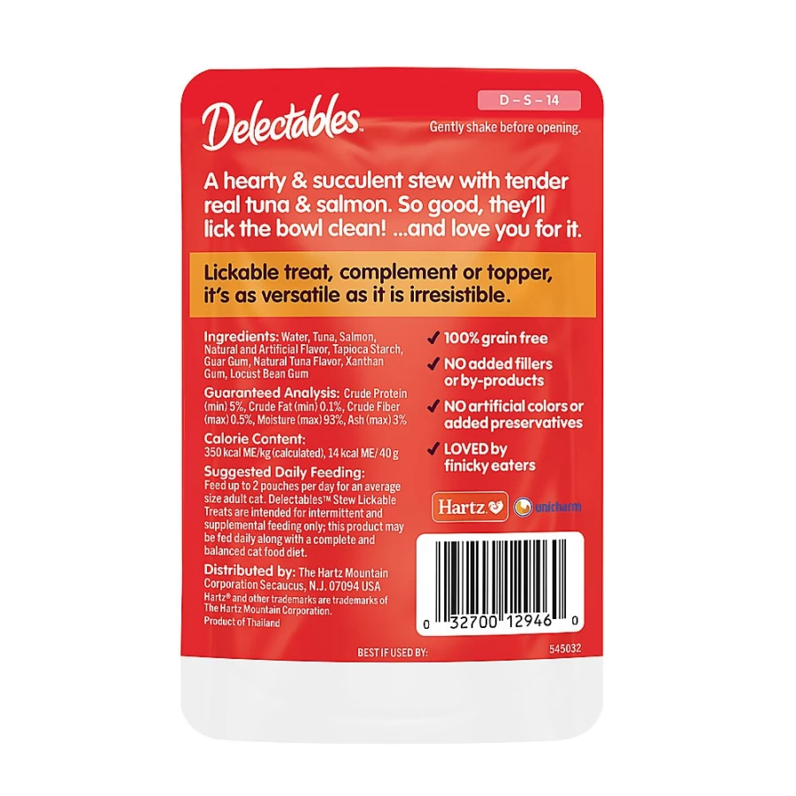 PetSmart Hartz Delectables Stew Wet Cat Treats, 1.4 oz Pouch, Tasty & Irresistible Flavor for Cats