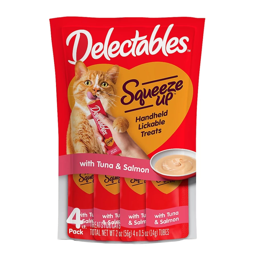 PetSmart Hartz Delectables Squeeze Up Tuna & Salmon Puree Cat Treats for Cats
