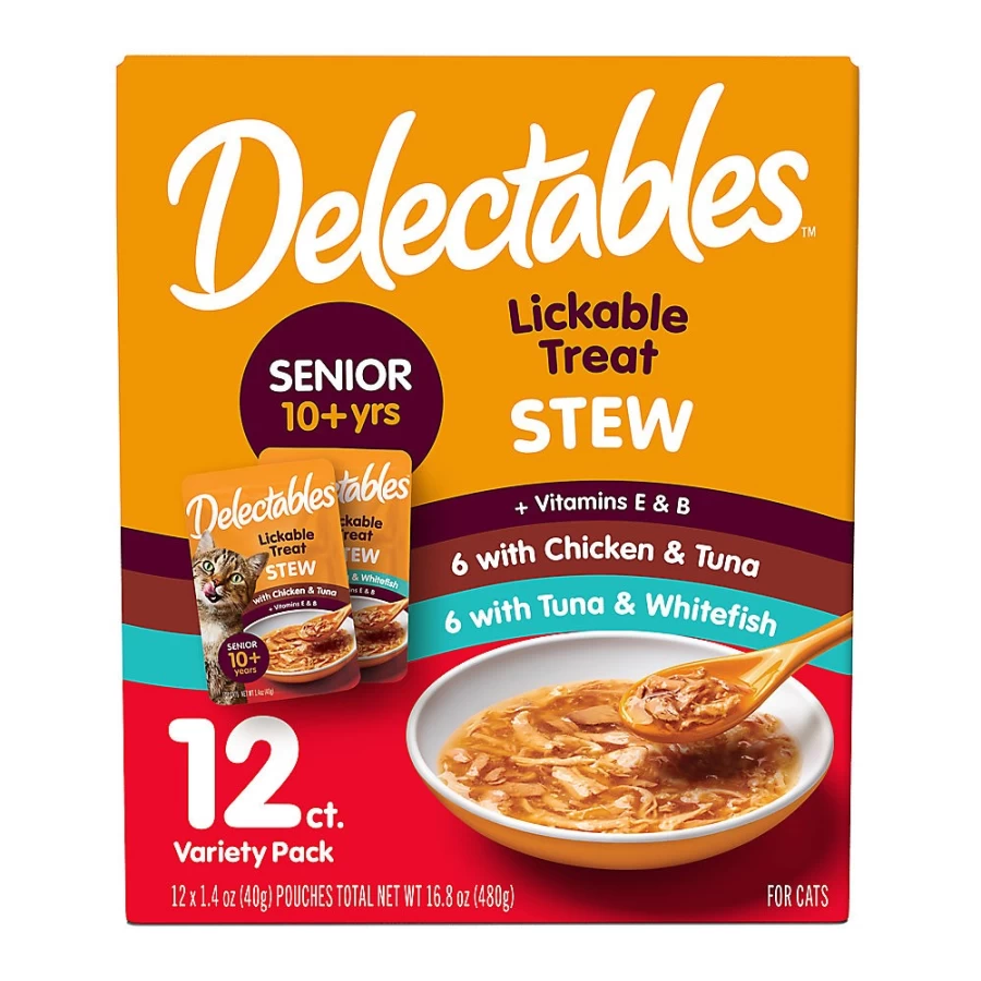 PetSmart Hartz Delectables Stew Senior Cat Treats Variety Pack for Older Cats