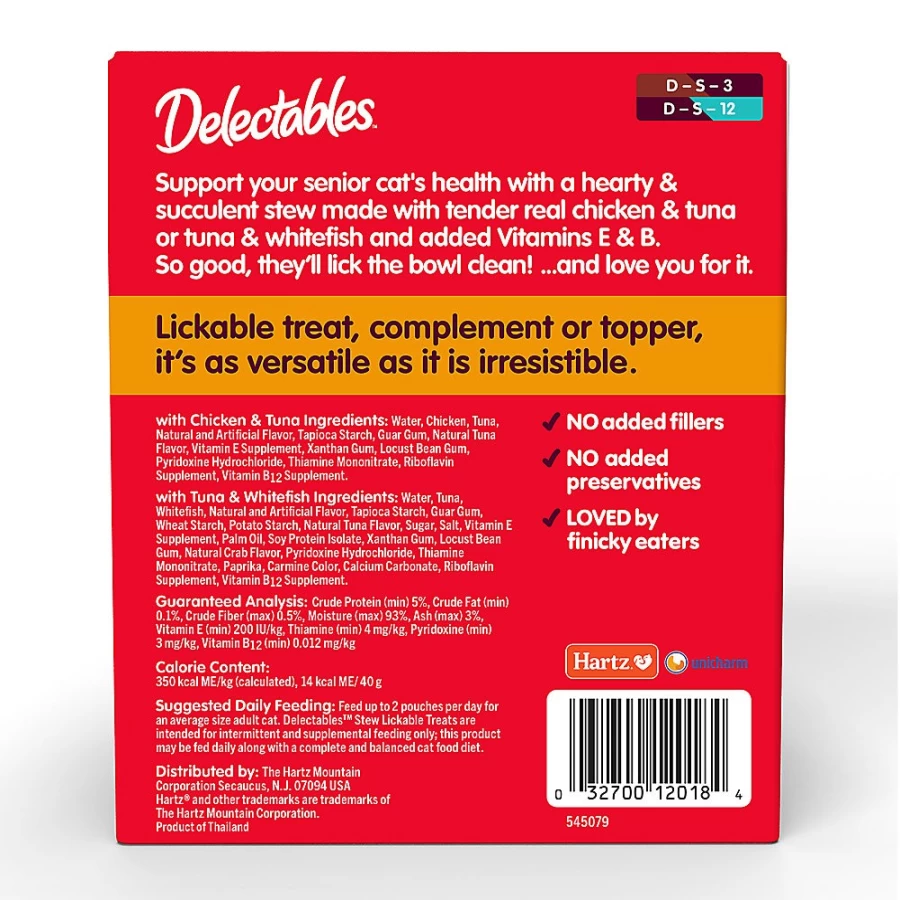 PetSmart Hartz Delectables Stew Senior Cat Treats Variety Pack for Older Cats