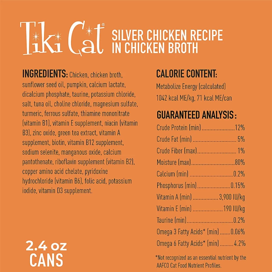 PetSmart Tiki Cat Silver Senior Wet Food Variety Pack - 6 Cans, Grain-Free, Natural Recipe for Mature Cats