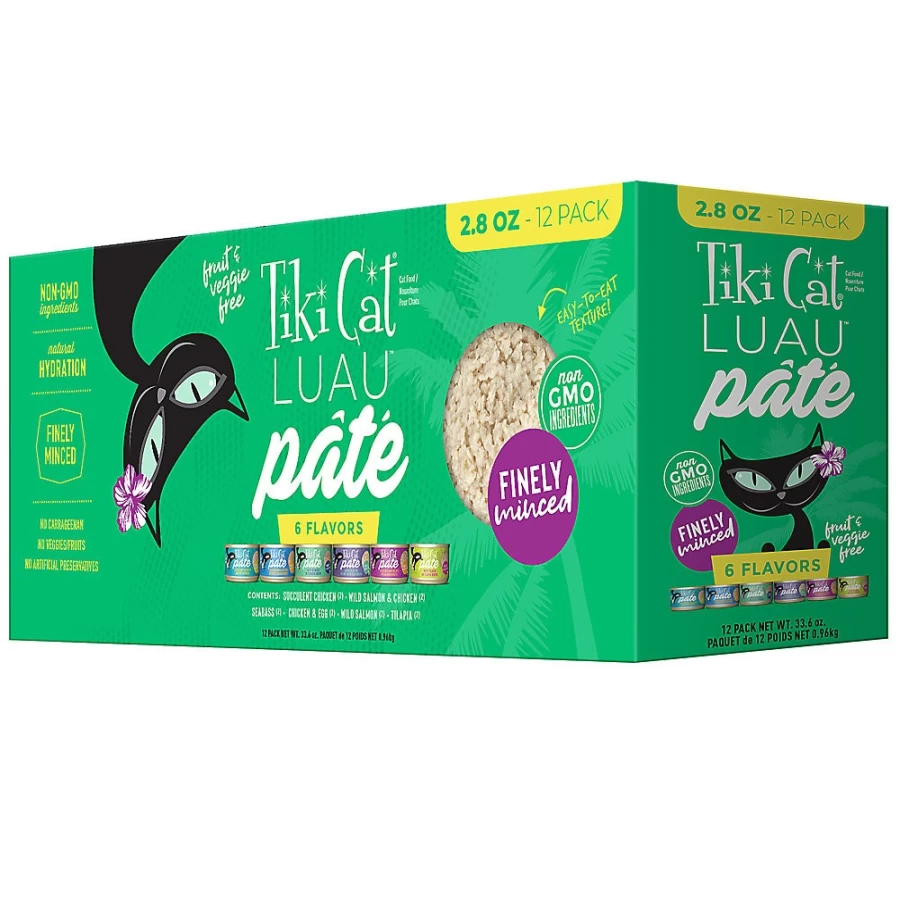 PetSmart Tiki Cat Luau Grain-Free Wet Cat Food Variety Pack - Natural Pate, 12 Cans