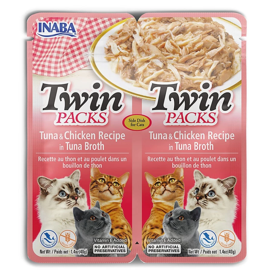 "PetSmart Grain-Free Inaba Twins Side Dish Cat Treat Pouches – Healthy Snacks for Cats"