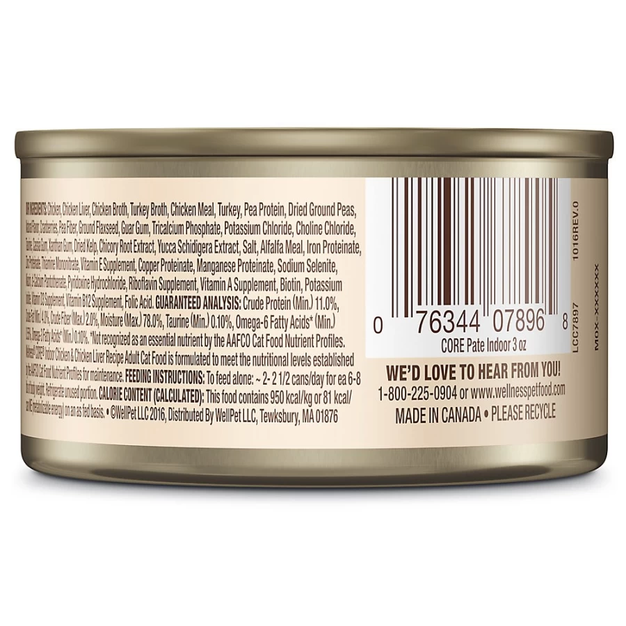 PetSmart Wellness CORE Grain-Free Natural Indoor Adult Cat Food - 3 oz, High Protein Dry Kibble