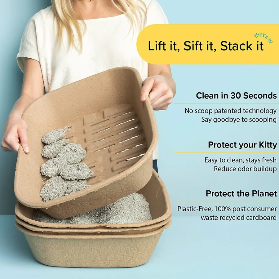 PetSmart Kitty Sift Disposable Cat Litter Box - Easy Clean Sifting Tray for Cats
