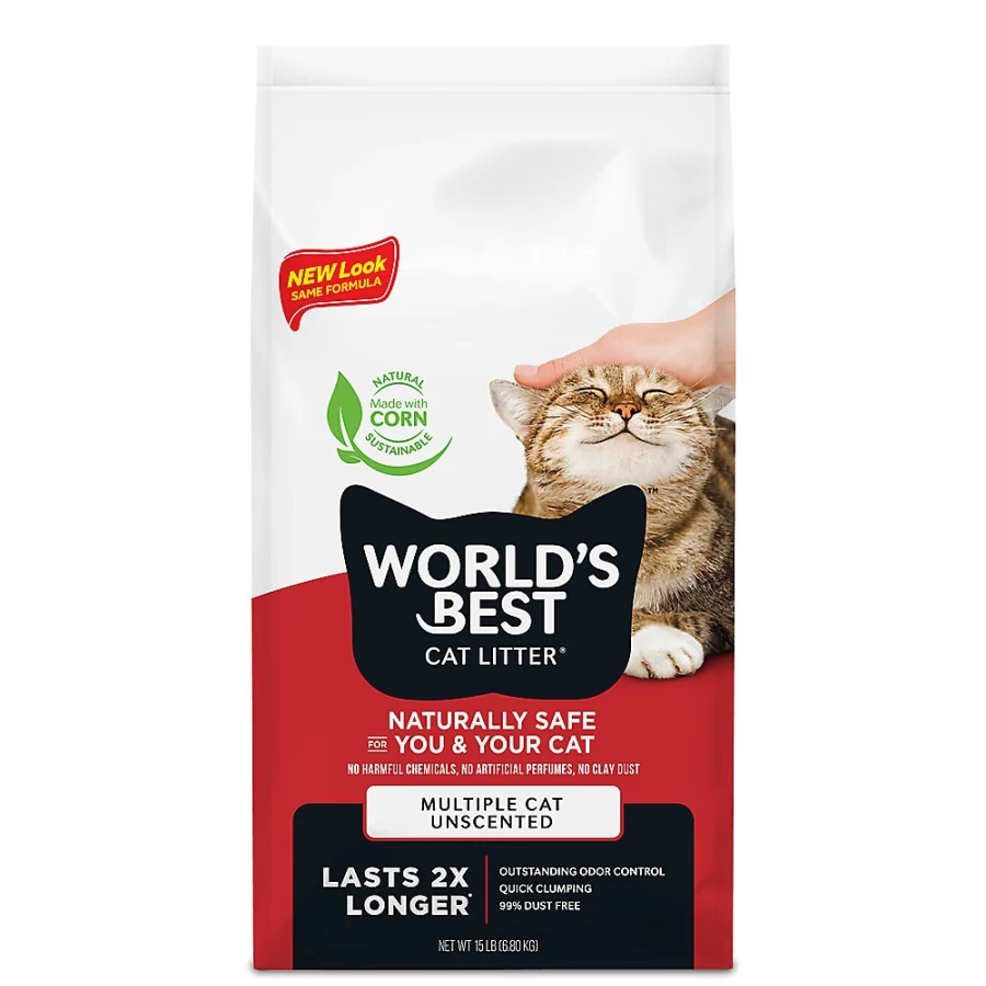 PetSmart Unscented Clumping Corn Cat Litter - Natural, Low Dust, Lightweight for Multi-Cat Homes