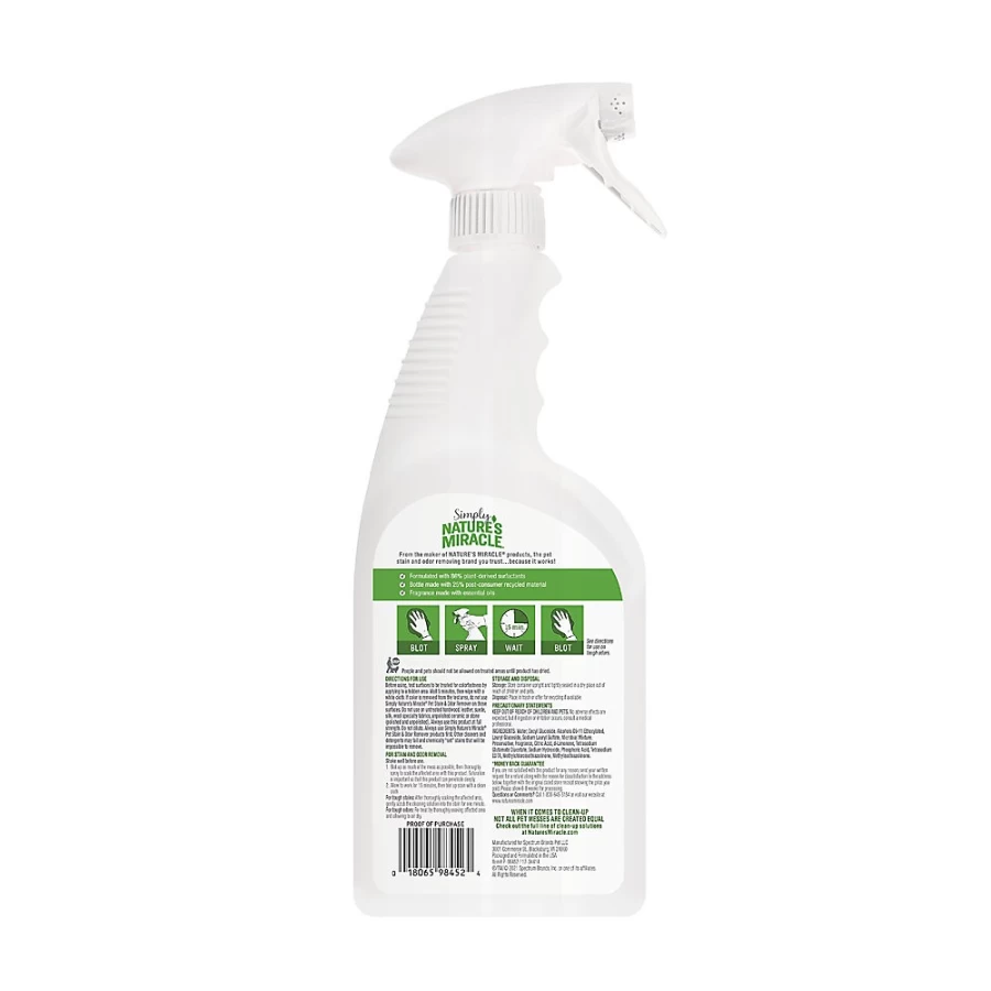 PetSmart Nature's Miracle Simply Stain & Odor Remover for Pets - Effective Pet Accident Cleaner