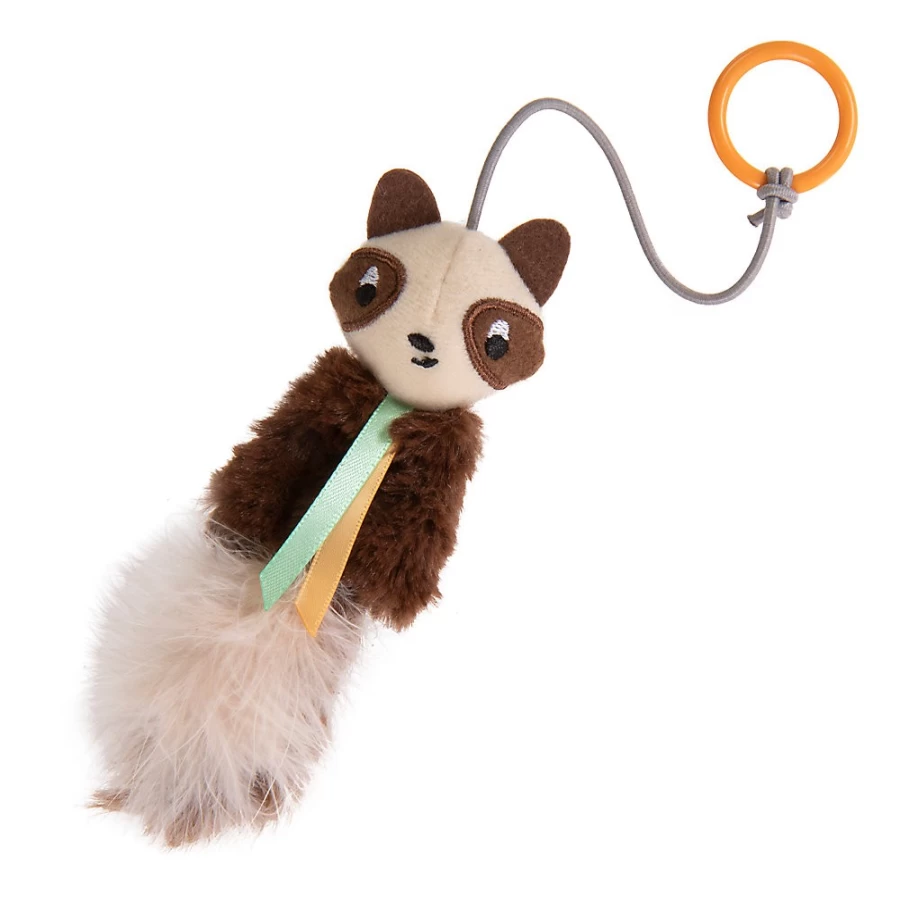 PetSmart Bouncy Dangle Plush Raccoon Cat Toy - Interactive Sneaky Swing & Happy Nip Play for Cats