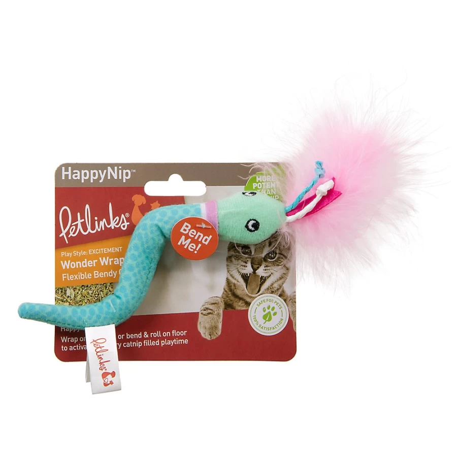 PetSmart Flexible Bendy Plush Snake Cat Toy - HappyNip Interactive Play for Cats