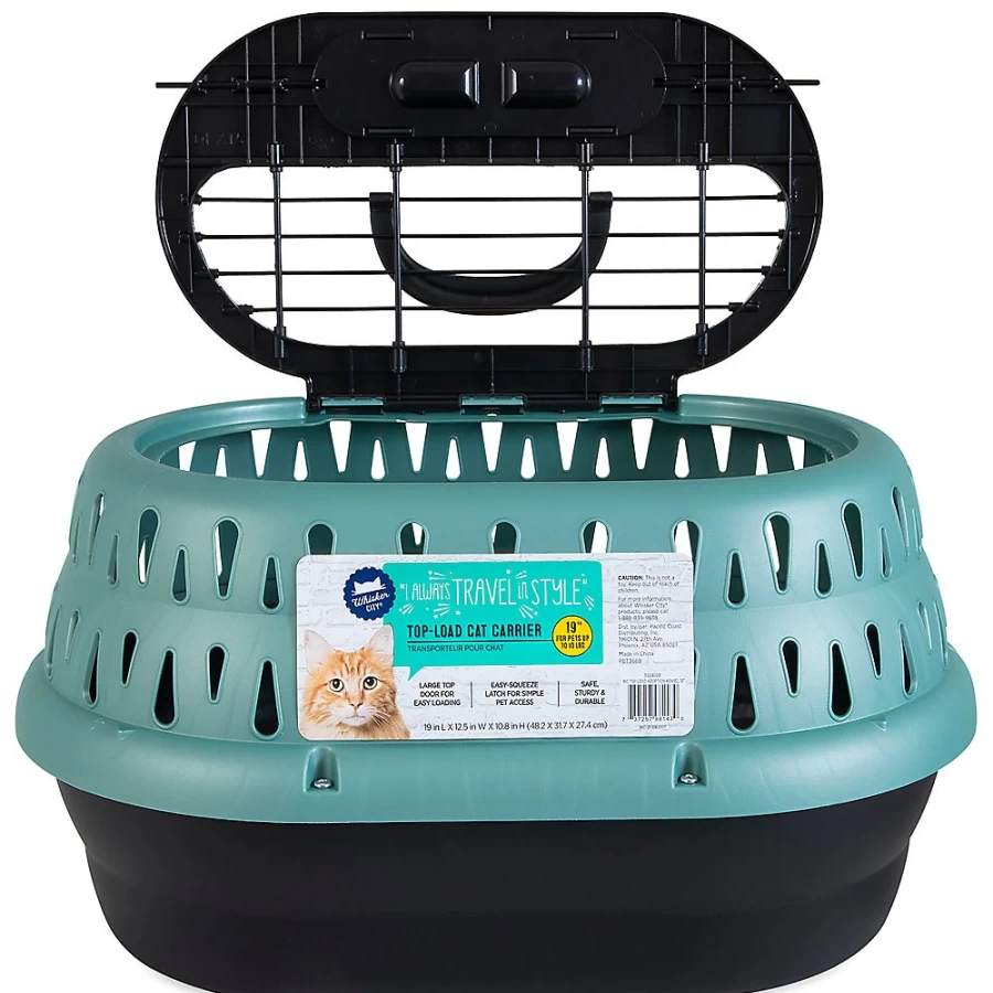 PetSmart Whisker City Top-Load Cat Carrier Kennel for Safe & Comfortable Travel