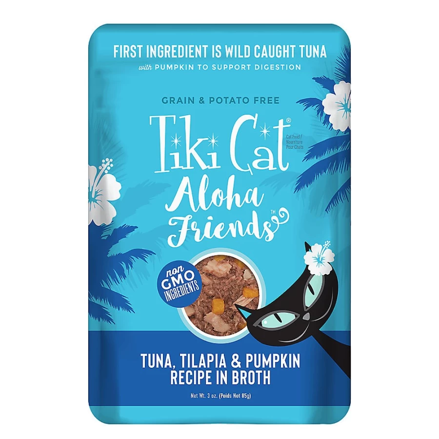 PetSmart Tiki Cat Aloha Friends Grain-Free Wet Cat Food Pouch - Tuna, Tilapia & Pumpkin in Broth