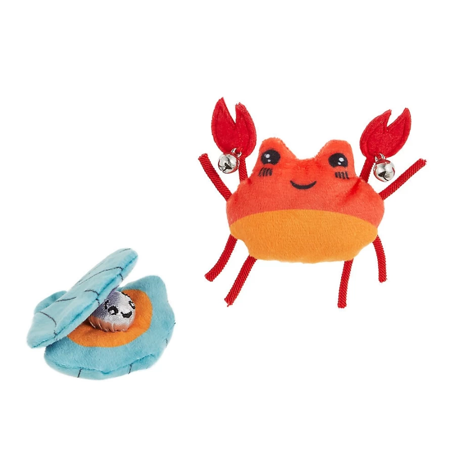PetSmart Whisker City Clam & Crab Cat Toys - 2-Pack Interactive Catnip Toys for Indoor Cats