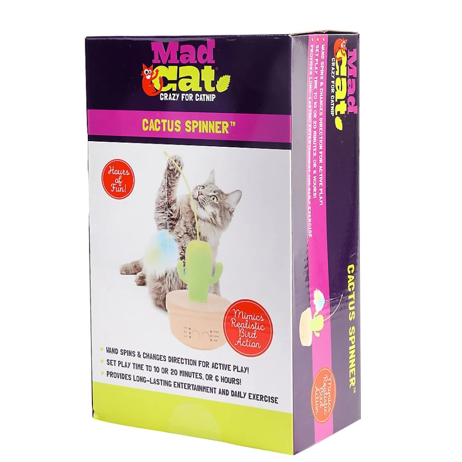 PetSmart Mad Cat Cactus Wand Toy for Cats - Interactive Feather Teaser Play