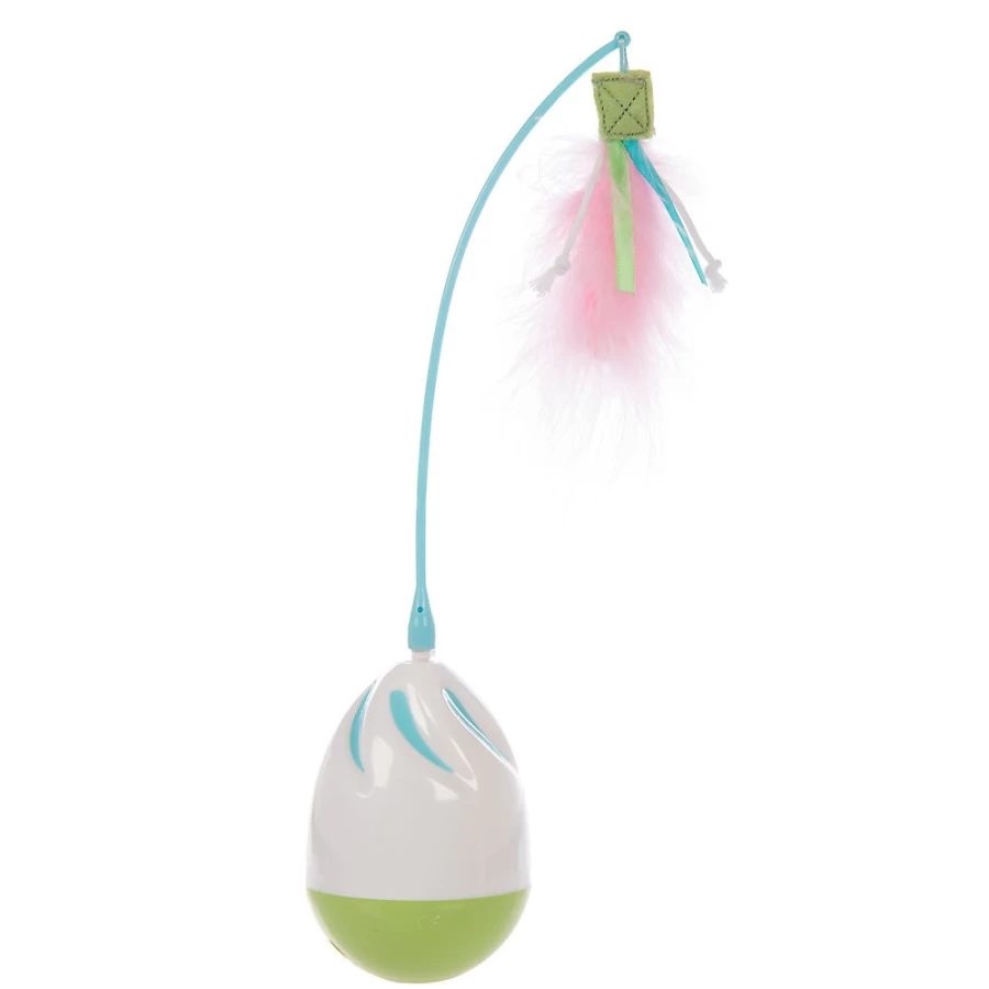 PetSmart Electronic Cat Toy with Feather & Ribbon - Interactive Erratic Motion Wand for Playful Cats