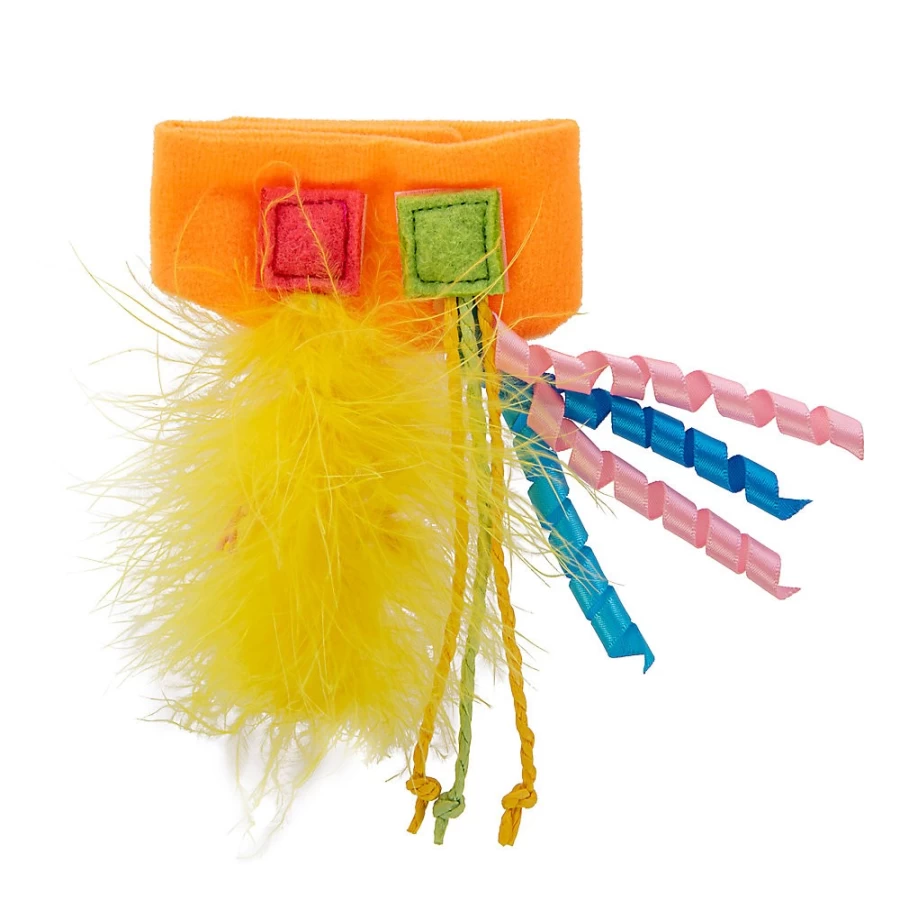 PetSmart Reattachable Ribbon Feather Cat Toy - Interactive Tethered Teaser for Playful Cats
