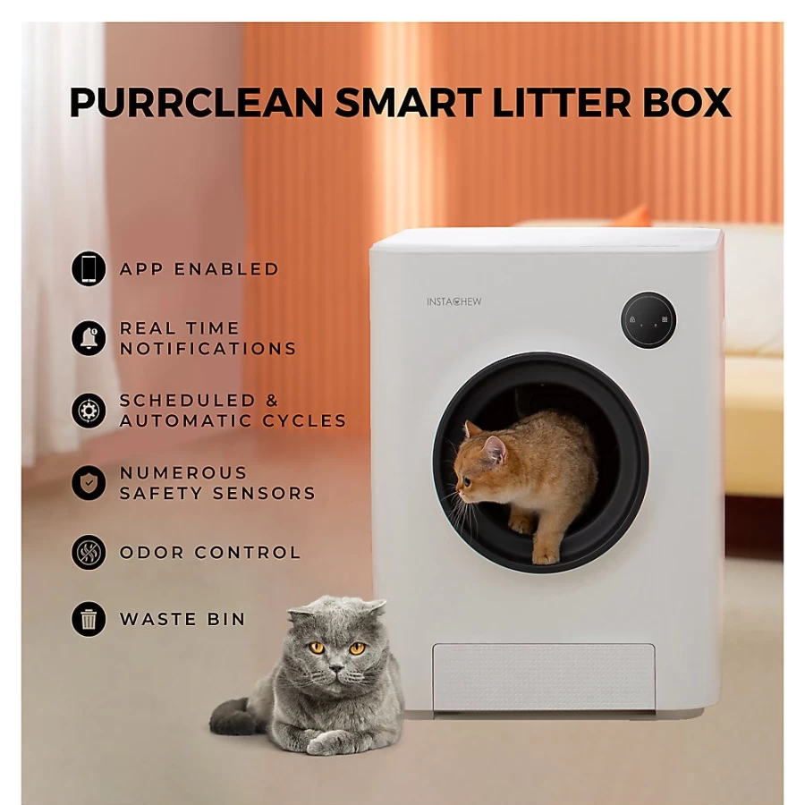 PetSmart Instachew Purrclean Smart Self-Cleaning Automatic Cat Litter Box with Odor Control