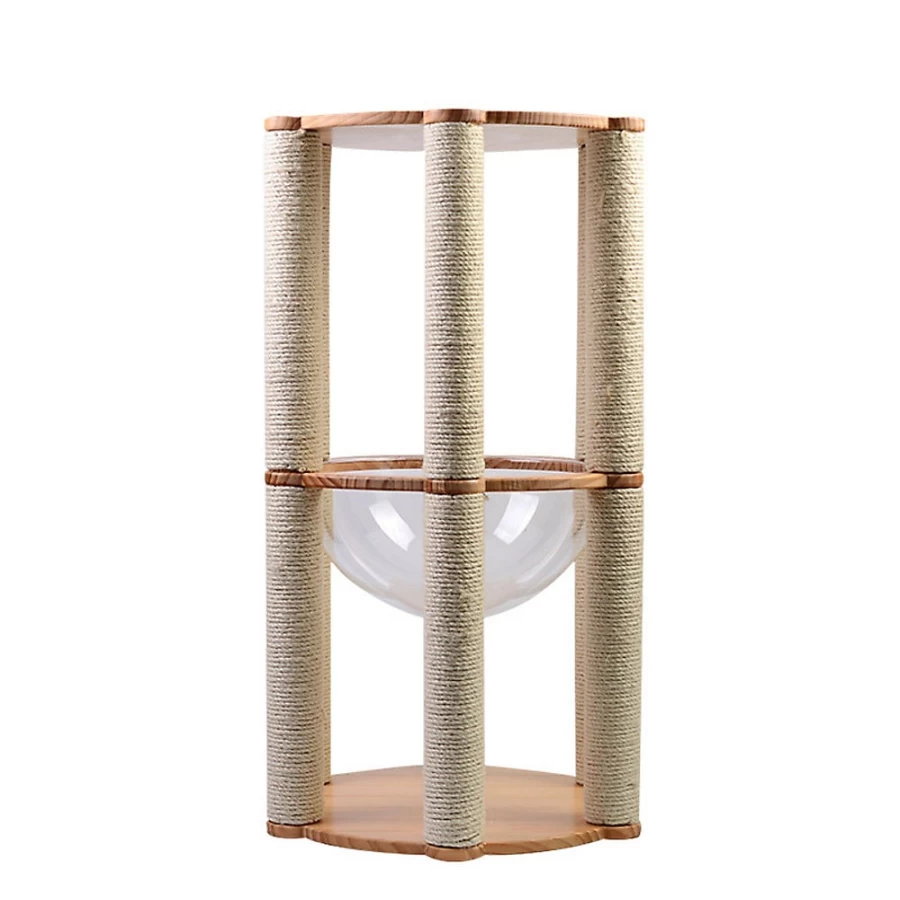 PetSmart Hexagon Cat Tower with Scratching Post and Bed – Natural 31-Inch Instachew for Cats