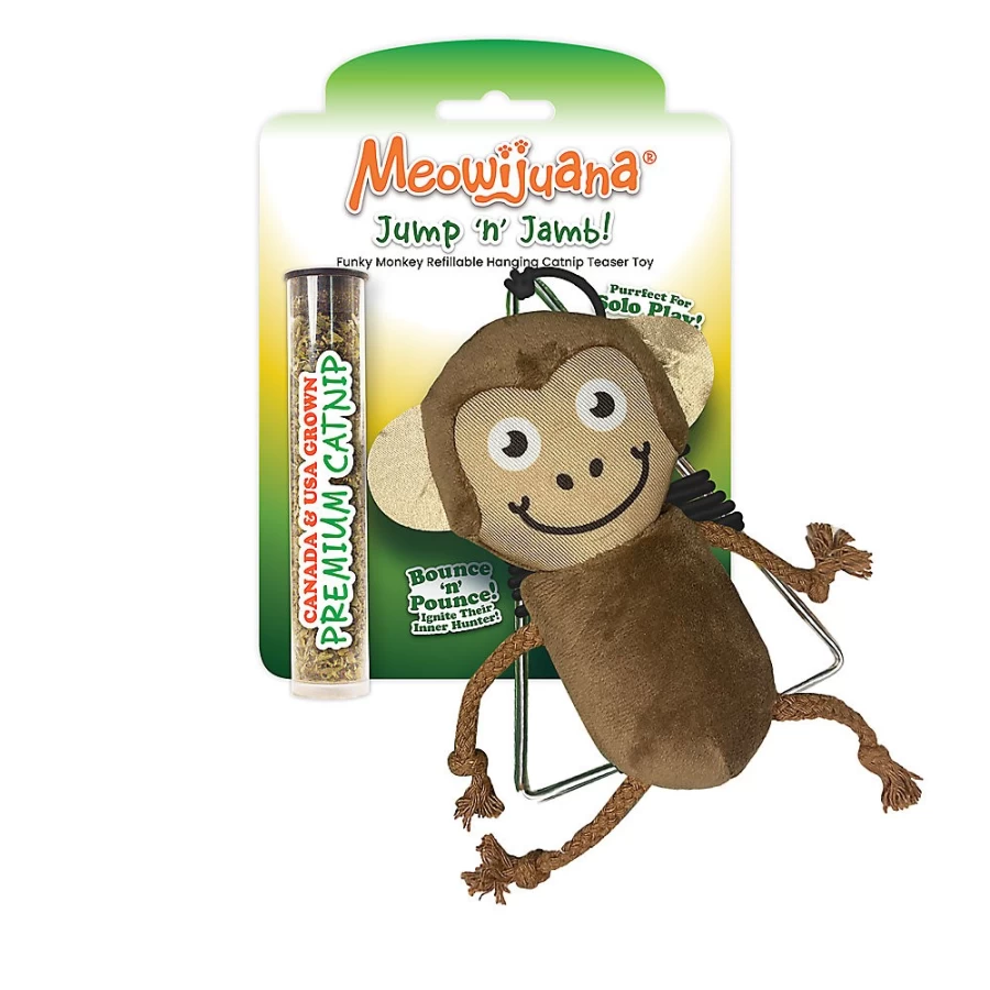 "PetSmart Meowijuana Refillable Catnip Cat Toy - Jump 'n' Jamb Interactive Door Hanger for Cats"