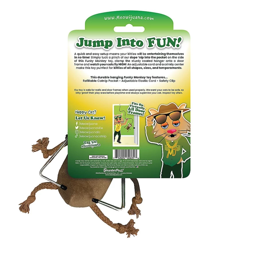 "PetSmart Meowijuana Refillable Catnip Cat Toy - Jump 'n' Jamb Interactive Door Hanger for Cats"