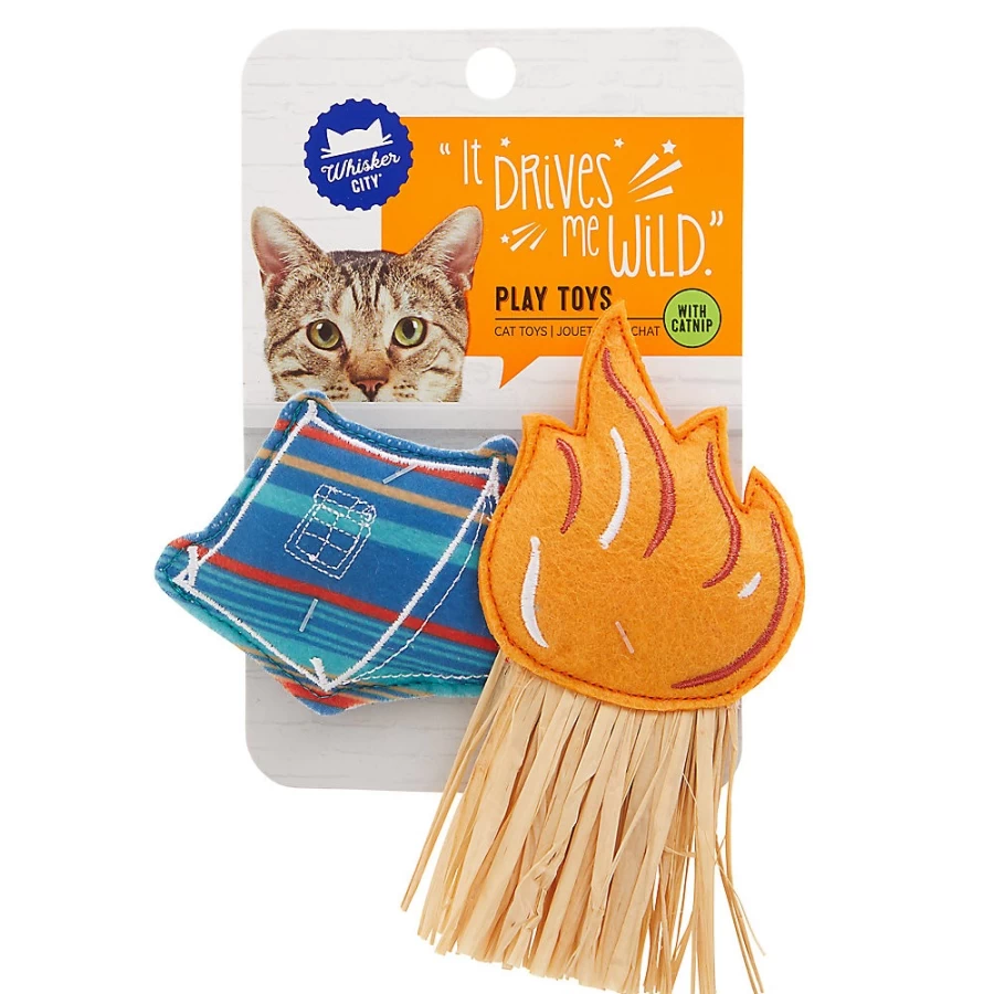 PetSmart Whisker City Tent & Fire Cat Toys 2-Pack with Catnip – Interactive Play for Cats