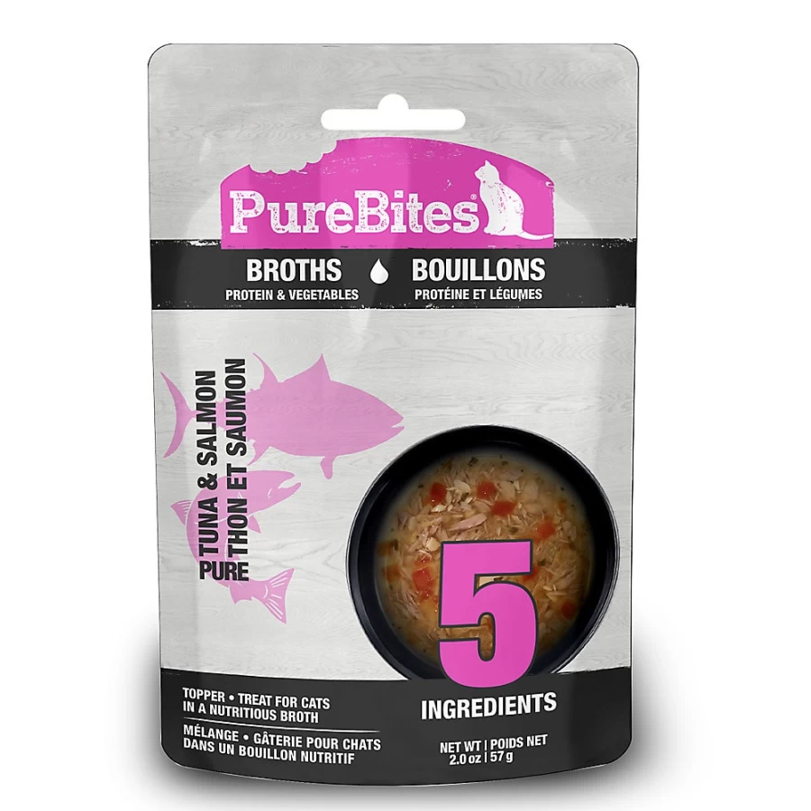 PetSmart PureBites Tuna & Salmon with Vegetables in Broth Cat Food Pouch