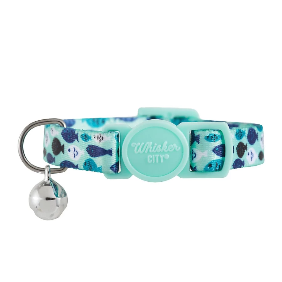 PetSmart Whisker City Breakaway Fish Cat Collar - Safe & Adjustable Kitten Collar with Bell