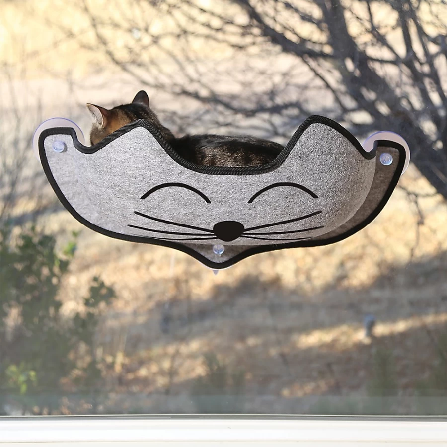 PetSmart EZ Mount Window Sill Cat Bed with Kitty Face - KH Pet Products Perch for Cats