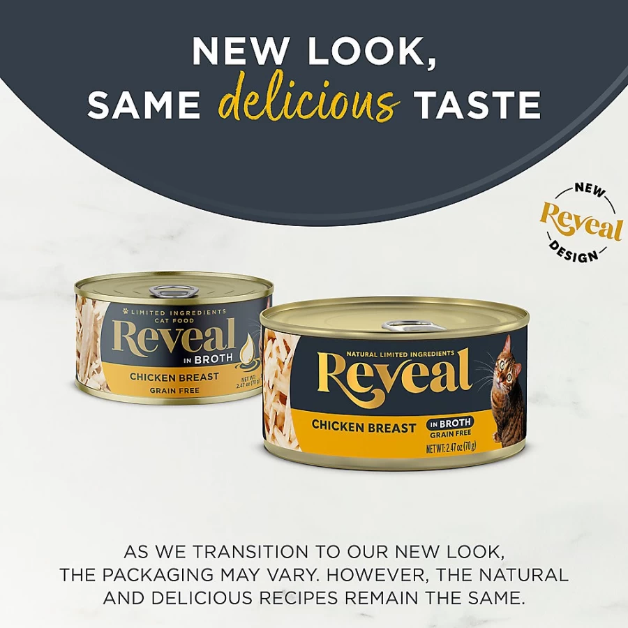 PetSmart Reveal All Limited Ingredient Grain-Free Wet Cat Food in Broth for All Life Stages - 2.47oz Pouch