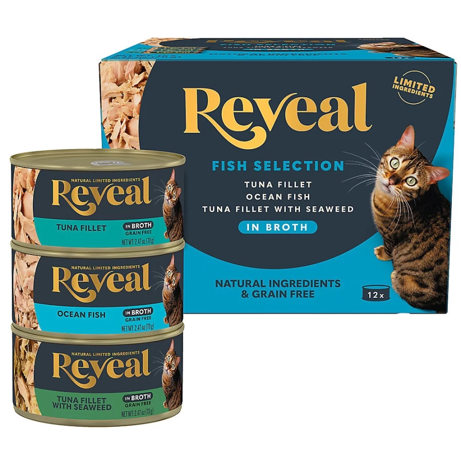 PetSmart Reveal Limited Ingredient Grain-Free Wet Cat Food Variety Pack - All Life Stages, 2.47oz (12 Count)