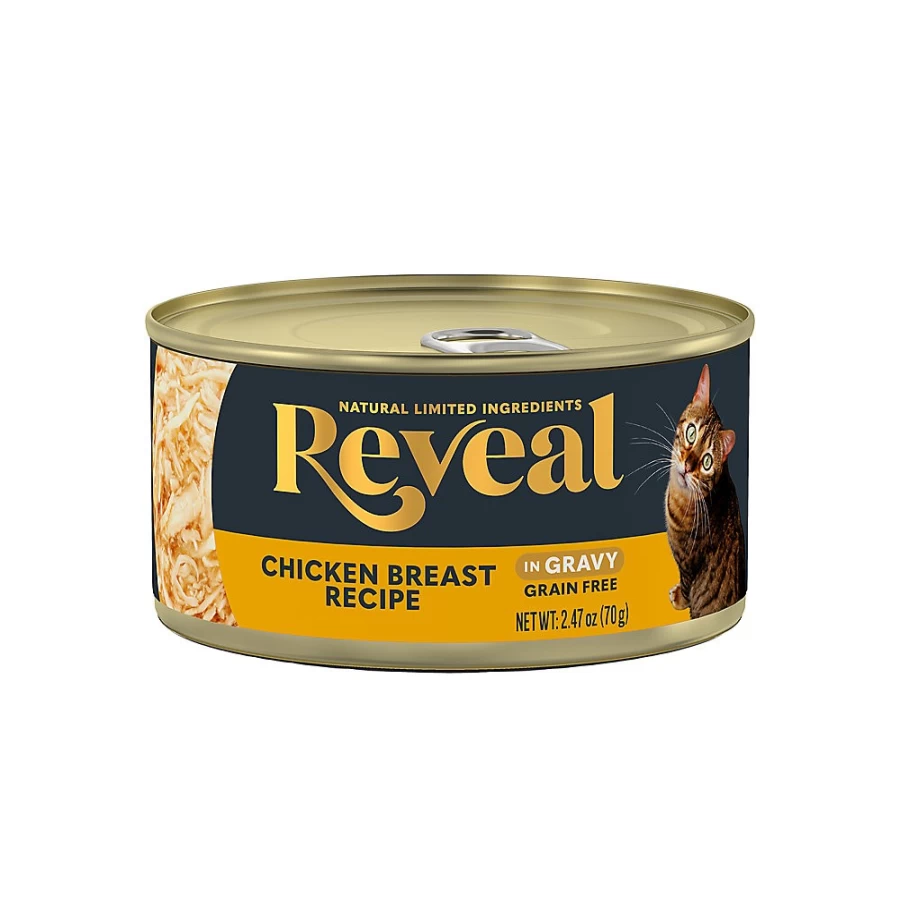 PetSmart Reveal Grain-Free Limited Ingredient Wet Cat Food in Broth for All Life Stages, 2.47 oz Can