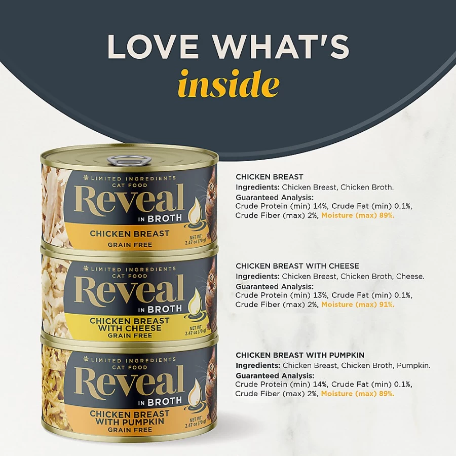 PetSmart Reveal Grain-Free Limited Ingredient Wet Cat Food in Gravy for All Life Stages - 2.47 oz Pouch (Pack of 12)
