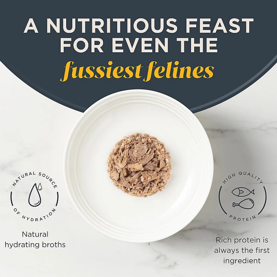 PetSmart Reveal Grain-Free Limited Ingredient Cat Wet Food in Broth - 2.47oz Pouch, High Protein, Tuna & Chicken Recipe