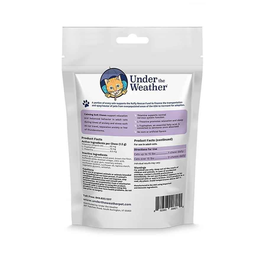 PetSmart Under the Weather Calming Soft Chews for Cats – 60 Count Stress Relief Supplement