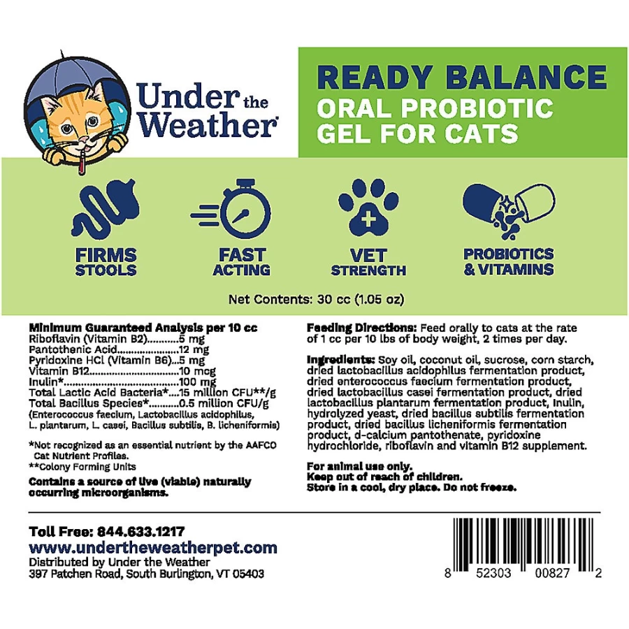 PetSmart Ready Balance Probiotic Oral Gel for Cats - 30cc Syringe, Supports Digestive Health & Immune System