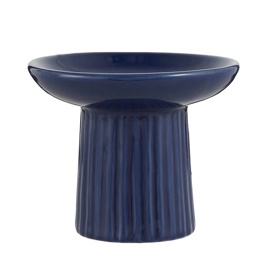 PetSmart Boho Navy Raised Cat Food Saucer Bowl, 0.5 Cup Capacity, Whisker City Elevated Pet Dish