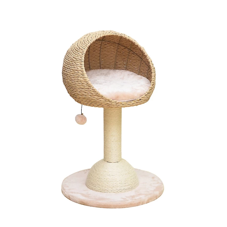 PetSmart 30-inch Beige Lookout Cat Tree Bed for Climbing & Resting - PetPals Collection