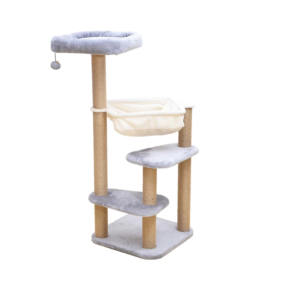 PetSmart Catry 43-inch Beige Cat Tree with Perches and Scratching Posts for Indoor Cats