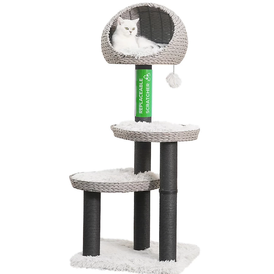 PetSmart Tundra Cat Tree for Large Cats - 50-Inch Tall Scratching Post with Perches, Grey