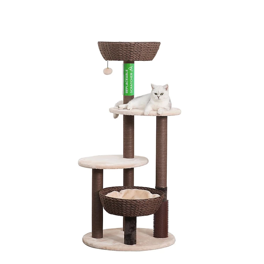 PetSmart 49-inch Pharaoh Cat Tree for Large Cats - Brown Pet Condo with Scratching Posts & Perches