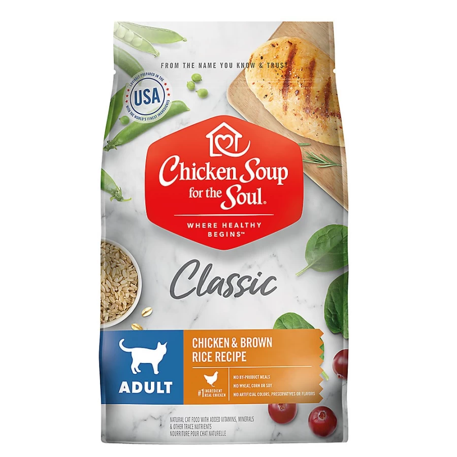 PetSmart Chicken Soup for the Soul Classic Adult Dry Cat Food with Chicken & Brown Rice - Nutritious Kibble for Cats