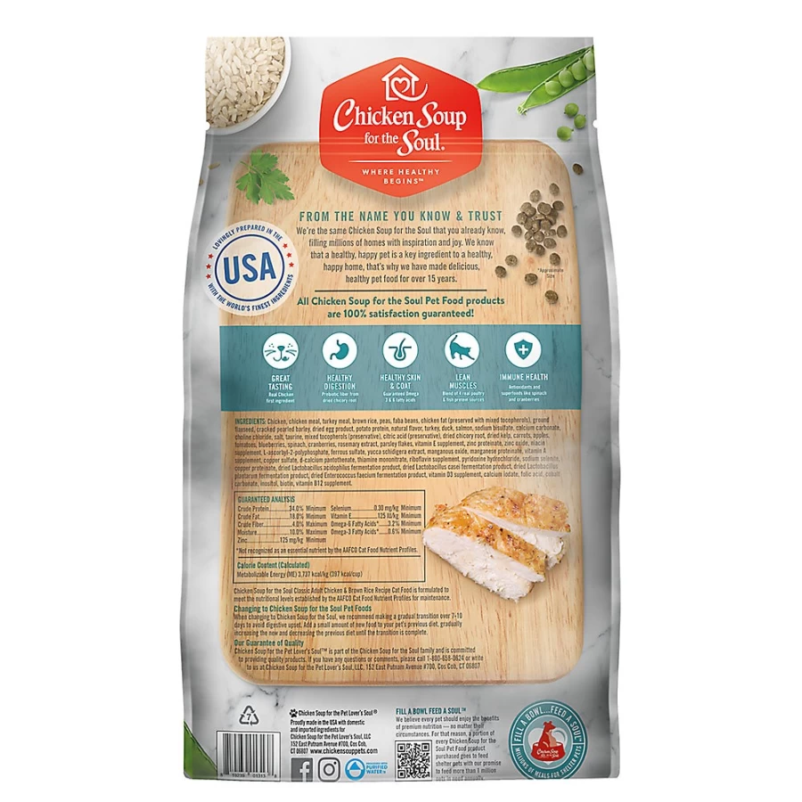 PetSmart Chicken Soup for the Soul Classic Adult Dry Cat Food with Chicken & Brown Rice - Nutritious Kibble for Cats
