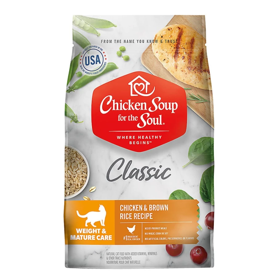 PetSmart Chicken Soup for the Soul Senior Dry Cat Food - Chicken & Brown Rice Recipe for Weight Care