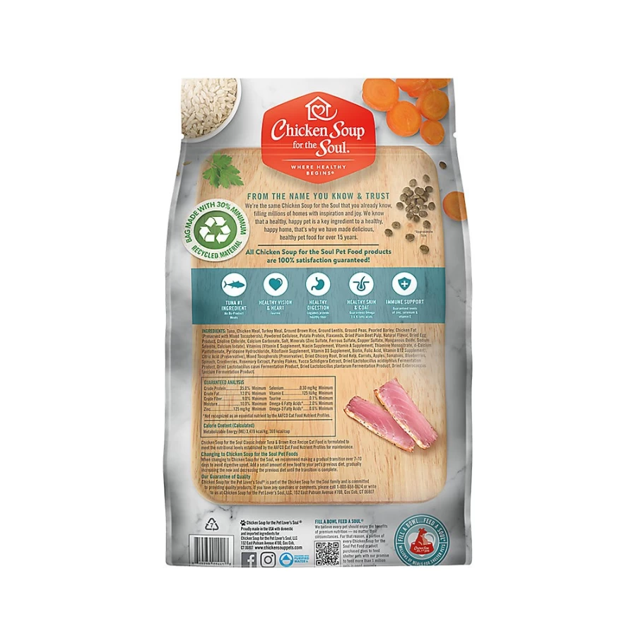 PetSmart Chicken Soup for the Soul Classic Indoor Adult Dry Cat Food - Tuna & Brown Rice Recipe for Healthy Digestion